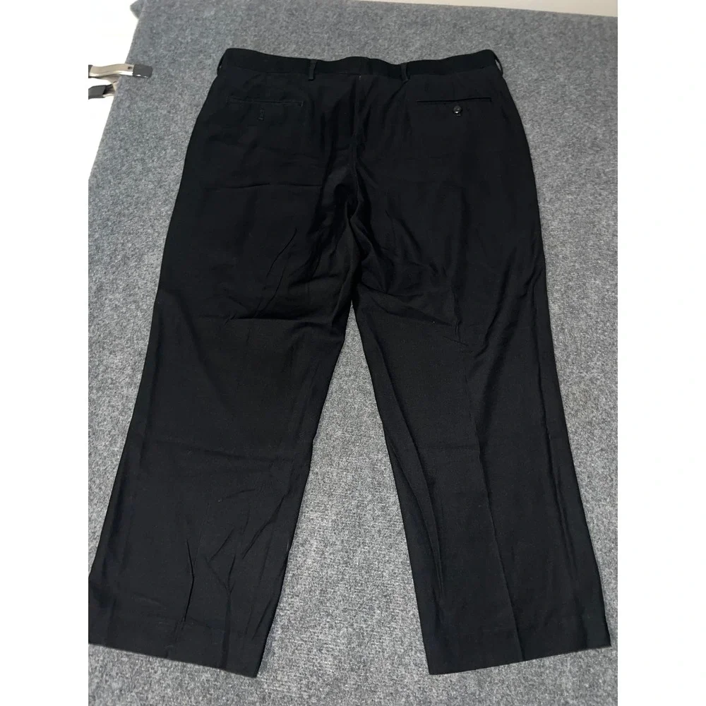 Stafford Super Pant Mens 38x29 Black Dress Pants Polyester Viscose Trousers
